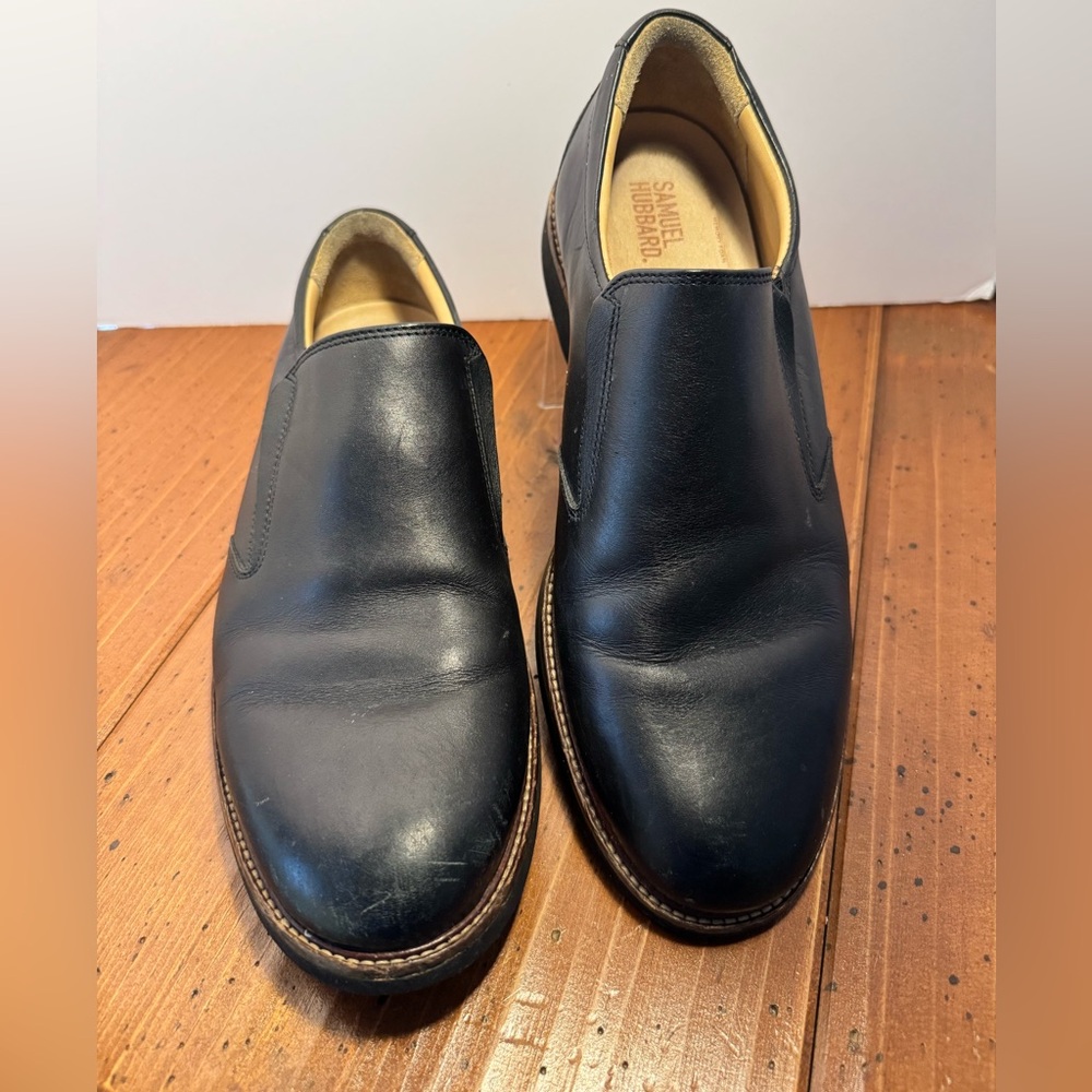 SAMUEL HUBBARD Black Leather Frequent Traveler Loafer  -Men's Size 9.5 W Vibram